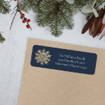 Blue Elegant Snowflake Christmas Retouradres Etiket<br><div class="desc">Blue Elegant Gold Snowflake Christmas Return Address label heeft een prachtige waterverf sneeuwvlok.</div>