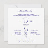 Blue Elegant Sophisticated Wedding Lace Wildflower (Achterkant)