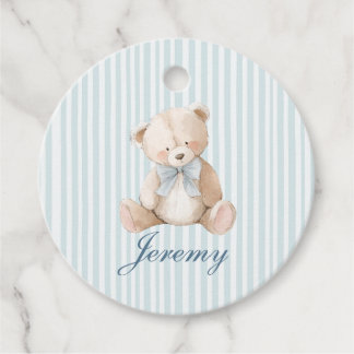 Blue Elegant Teddy Bear Favor Tags Bedankjes Labels