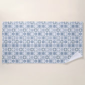Blue Elegant Tile Strandlaken (Voorkant)