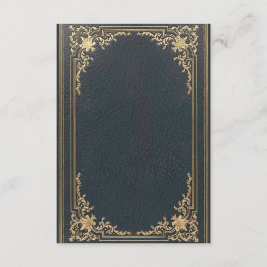 Blue Elegant Wedding Details -  Goud Script Informatiekaartje (Achterkant)