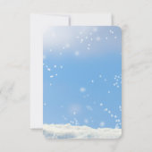 Blue Elegant Whimsical Winter Snowman Baby shower Bedankkaart (Achterkant)