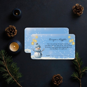 Blue Elegant Whimsical Winter Snowman Baby shower Informatiekaartje