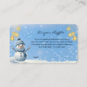 Blue Elegant Whimsical Winter Snowman Baby shower Informatiekaartje (Voorkant)