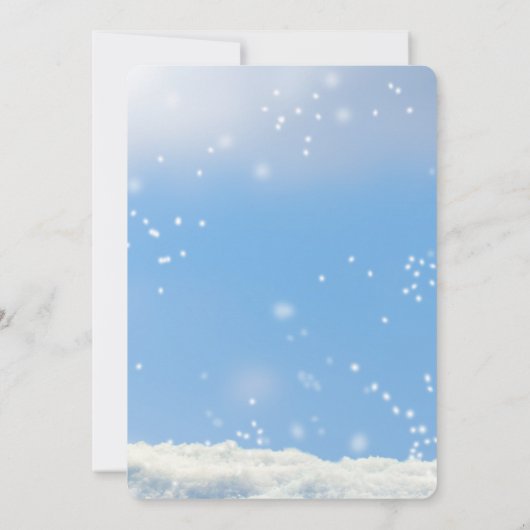 Blue Elegant Whimsical Winter Snowman Baby shower Kaart (Achterkant)