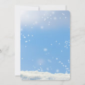 Blue Elegant Whimsical Winter Snowman Baby shower Kaart (Achterkant)