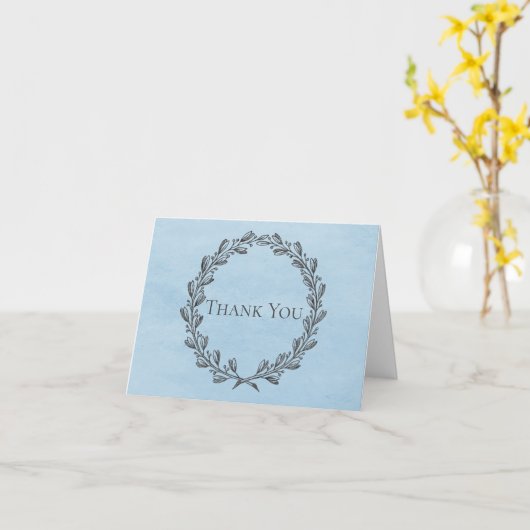 Blue Elegant Wreater Hartelijk dank Kaart (Gele Bloem)