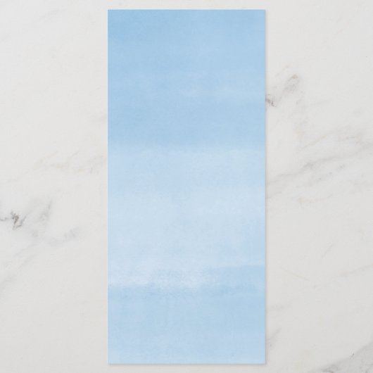 Blue elephant and balloons baby shower menu (Achterkant)