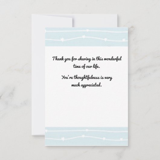 Blue Elephant Baby Bedankkaart (Achterkant)