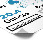 Blue Elephant Baby Birth Statistics Poster (Hoek)