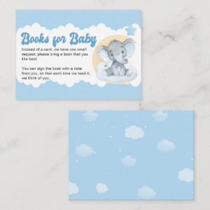 Blue Elephant Baby Book Request Baby shower Informatiekaartje