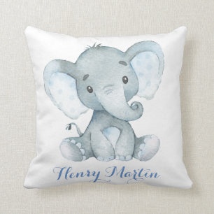 Blue Elephant Baby Boy Nursery Cushion Pillow Kussen