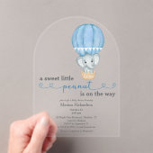 Blue Elephant Baby Boy Shower Arch Acryl Uitnodigingen (Insitu (Draagbaar))
