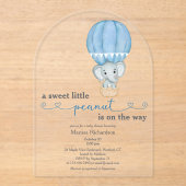 Blue Elephant Baby Boy Shower Arch Acryl Uitnodigingen (Voorkant)