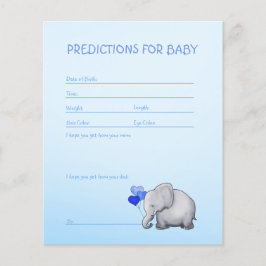 Blue Elephant Baby Boy Shower Predicted Game Flyer