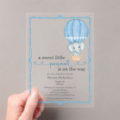 Blue Elephant Baby Boy Shower Uitnodiging (Insitu (Draagbaar))