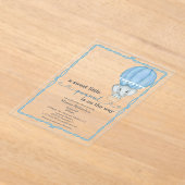 Blue Elephant Baby Boy Shower Uitnodiging (Laagn)