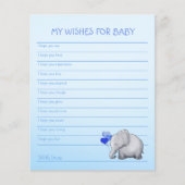 Blue Elephant Baby Boy Shower wenst Sjabloon (Voorkant)