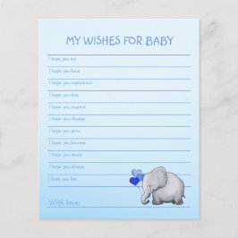 Blue Elephant Baby Boy Shower wenst Sjabloon