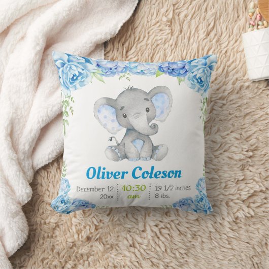 Blue Elephant Baby Boy Sierkussen kinderkamer Deco (Deken)
