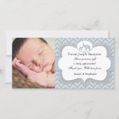 Blue Elephant Baby Hartelijk dank Bedankkaart (Voorkant)