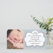 Blue Elephant Baby Hartelijk dank Bedankkaart (Staand voorkant)