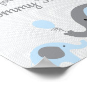 Blue Elephant Baby shower Advice for Mmammams Sign Poster (Hoek)