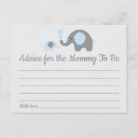 Blue Elephant Baby shower Advies voor Moeder Kaart