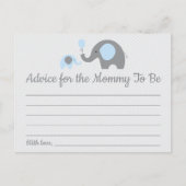 Blue Elephant Baby shower Advies voor Moeder Kaart (Voorkant)