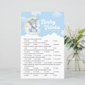 Blue Elephant Baby shower Baby Trivia Game (Staand voorkant)