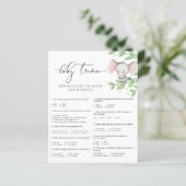 Blue Elephant Baby shower Baby Trivia Game (Staand voorkant)