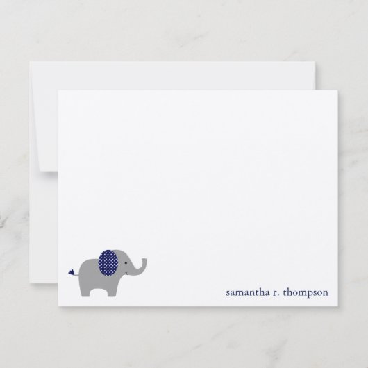 Blue Elephant Baby shower Bedankt voor je briefkaa Notitiekaartje (Voorkant)