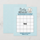 Blue Elephant Baby shower Bingo (Voorkant / Achterkant)