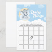 Blue Elephant Baby shower Bingo Game (Voorkant / Achterkant)