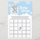 Blue Elephant Baby shower Bingo Game (Voorkant)