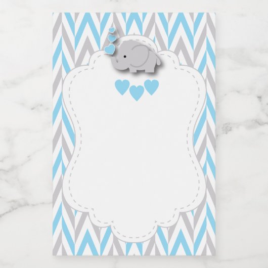Blue Elephant Baby shower - Blank Voedselcontainer Etiket (Enkel label)