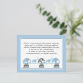 Blue Elephant Baby shower Boek Aanvraag Kaart (Staand voorkant)