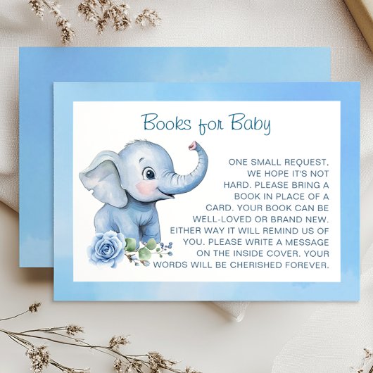Blue Elephant Baby shower Boek Aanvraag Kaart – Sc