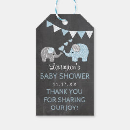 Blue Elephant Baby shower Chalk Look Dank u Cadeaulabel