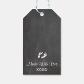 Blue Elephant Baby shower Chalk Look Dank u Cadeaulabel (Achterkant)