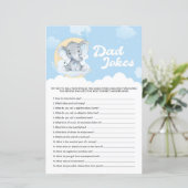 Blue Elephant Baby shower Dad Jokes Game (Staand voorkant)