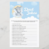 Blue Elephant Baby shower Dad Jokes Game (Voorkant)