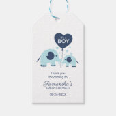 Blue Elephant Baby shower Dank je wel Cadeaulabel (Voorkant)