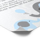 Blue Elephant Baby shower Diaper Thoughts Sign Poster (Hoek)