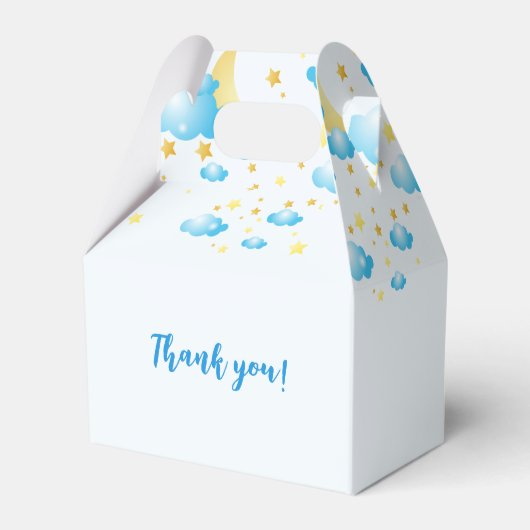 Blue Elephant Baby shower Favor Boxes Bedankdoosjes (Achterkant)