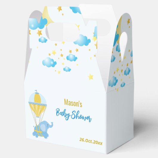 Blue Elephant Baby shower Favor Boxes Bedankdoosjes (Geopend)