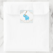 Blue Elephant Baby shower Favor Sticker (Tas)
