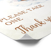 Blue Elephant Baby Shower Favors Sign Poster Cloud (Hoek)