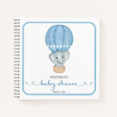 Blue Elephant Baby shower gastenboek Notitieboek (Voorkant)