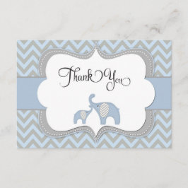Blue Elephant Baby shower Hartelijk dank Bedankkaart